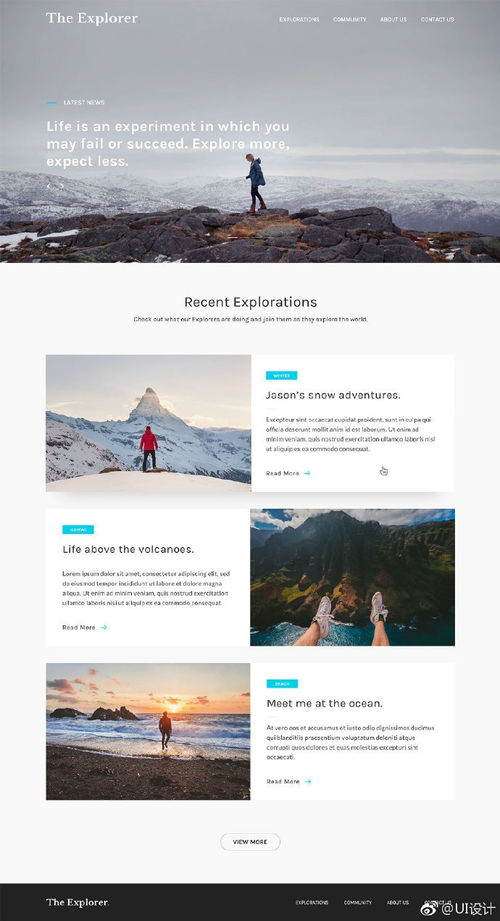 感受大自然 旅行博客網(wǎng)頁設(shè)計(jì)的UI靈感分享